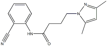 N-(2-cyanophenyl)-4-(3,5-dimethyl-1H-pyrazol-1-yl)butanamide 结构式