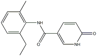N-(2-ethyl-6-methylphenyl)-6-oxo-1,6-dihydropyridine-3-carboxamide 化学構造式