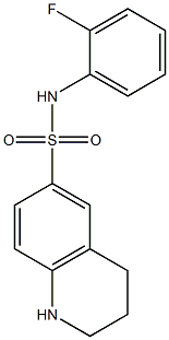 N-(2-fluorophenyl)-1,2,3,4-tetrahydroquinoline-6-sulfonamide 结构式