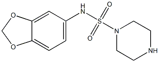 N-(2H-1,3-benzodioxol-5-yl)piperazine-1-sulfonamide,,结构式