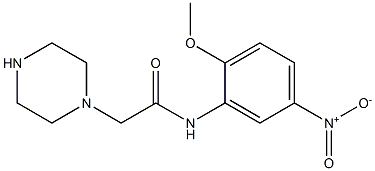 N-(2-methoxy-5-nitrophenyl)-2-(piperazin-1-yl)acetamide 化学構造式