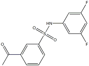 N-(3,5-difluorophenyl)-3-acetylbenzene-1-sulfonamide Struktur
