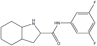 N-(3,5-difluorophenyl)octahydro-1H-indole-2-carboxamide 化学構造式