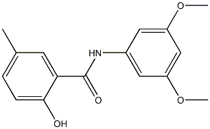 N-(3,5-dimethoxyphenyl)-2-hydroxy-5-methylbenzamide Struktur