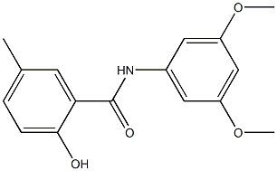 N-(3,5-dimethoxyphenyl)-2-hydroxy-5-methylbenzamide 化学構造式