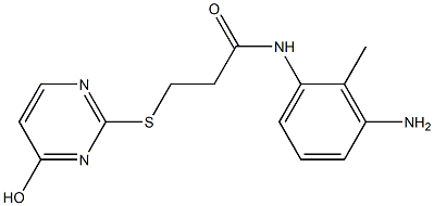 N-(3-amino-2-methylphenyl)-3-[(4-hydroxypyrimidin-2-yl)sulfanyl]propanamide 结构式