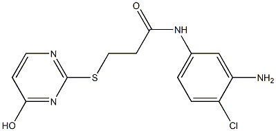N-(3-amino-4-chlorophenyl)-3-[(4-hydroxypyrimidin-2-yl)sulfanyl]propanamide 化学構造式