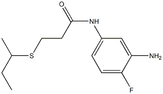 N-(3-amino-4-fluorophenyl)-3-(butan-2-ylsulfanyl)propanamide,,结构式