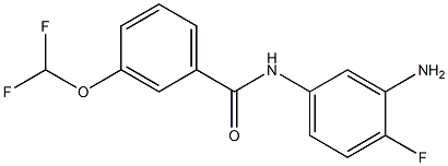 N-(3-amino-4-fluorophenyl)-3-(difluoromethoxy)benzamide 化学構造式