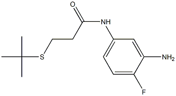 N-(3-amino-4-fluorophenyl)-3-(tert-butylsulfanyl)propanamide 化学構造式