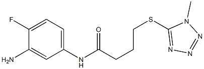 N-(3-amino-4-fluorophenyl)-4-[(1-methyl-1H-1,2,3,4-tetrazol-5-yl)sulfanyl]butanamide Structure