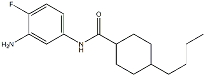 N-(3-amino-4-fluorophenyl)-4-butylcyclohexane-1-carboxamide 化学構造式