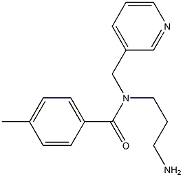 N-(3-aminopropyl)-4-methyl-N-(pyridin-3-ylmethyl)benzamide Struktur