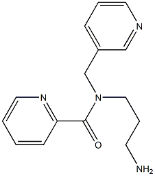 N-(3-aminopropyl)-N-(pyridin-3-ylmethyl)pyridine-2-carboxamide 化学構造式