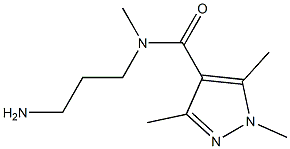 N-(3-aminopropyl)-N,1,3,5-tetramethyl-1H-pyrazole-4-carboxamide,,结构式