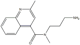 N-(3-aminopropyl)-N,2-dimethylquinoline-4-carboxamide,,结构式