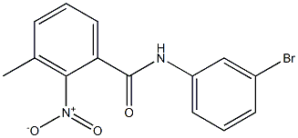 N-(3-bromophenyl)-3-methyl-2-nitrobenzamide 化学構造式