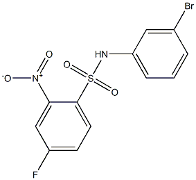 N-(3-bromophenyl)-4-fluoro-2-nitrobenzene-1-sulfonamide Struktur