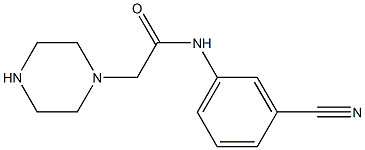 N-(3-cyanophenyl)-2-(piperazin-1-yl)acetamide Structure