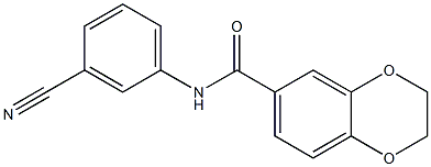 N-(3-cyanophenyl)-2,3-dihydro-1,4-benzodioxine-6-carboxamide 化学構造式