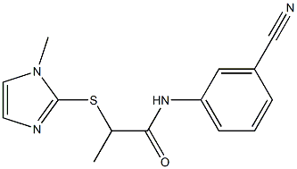 N-(3-cyanophenyl)-2-[(1-methyl-1H-imidazol-2-yl)sulfanyl]propanamide,,结构式