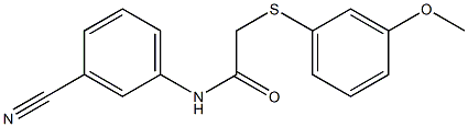 N-(3-cyanophenyl)-2-[(3-methoxyphenyl)sulfanyl]acetamide,,结构式