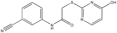 N-(3-cyanophenyl)-2-[(4-hydroxypyrimidin-2-yl)sulfanyl]acetamide 化学構造式