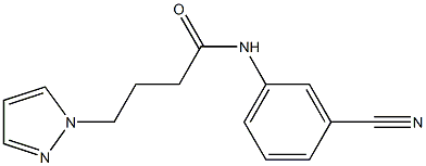 N-(3-cyanophenyl)-4-(1H-pyrazol-1-yl)butanamide,,结构式