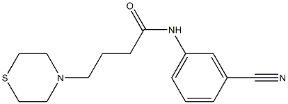 N-(3-cyanophenyl)-4-(thiomorpholin-4-yl)butanamide 结构式