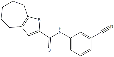 N-(3-cyanophenyl)-4H,5H,6H,7H,8H-cyclohepta[b]thiophene-2-carboxamide Structure