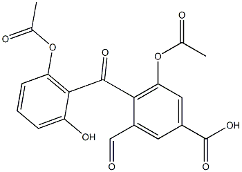 3-Formyl-5-acetoxy-4-(6-acetoxy-2-hydroxybenzoyl)benzoic acid 结构式