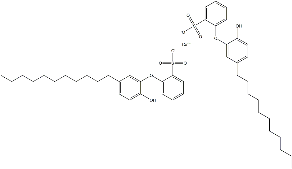 ビス(2'-ヒドロキシ-5-ウンデシル[オキシビスベンゼン]-2-スルホン酸)カルシウム 化学構造式