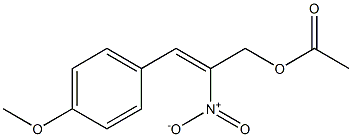 Acetic acid 2-nitro-3-[4-methoxyphenyl]-2-propenyl ester,,结构式