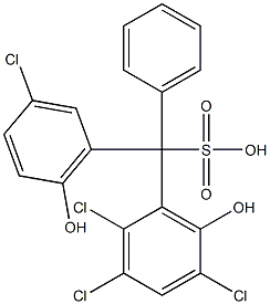 (3-Chloro-6-hydroxyphenyl)(2,3,5-trichloro-6-hydroxyphenyl)phenylmethanesulfonic acid Struktur