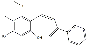 (Z)-2,4-Dihydroxy-6-methoxy-5-methylchalcone 结构式