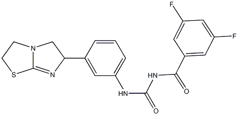 1-(3,5-Difluorobenzoyl)-3-[3-[[2,3,5,6-tetrahydroimidazo[2,1-b]thiazol]-6-yl]phenyl]urea Struktur