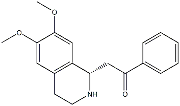 (1S)-1-[(フェニル)カルボニルメチル]-6,7-ジメトキシ-1,2,3,4-テトラヒドロイソキノリン 化学構造式