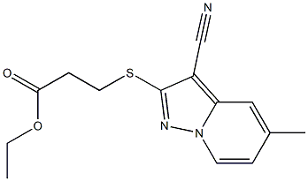 3-[(3-Cyano-5-methylpyrazolo[1,5-a]pyridin-2-yl)thio]propionic acid ethyl ester,,结构式