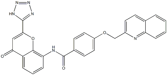 4-[(2-Quinolinyl)methoxy]-N-[4-oxo-2-(1H-tetrazol-5-yl)-4H-1-benzopyran-8-yl]benzamide,,结构式