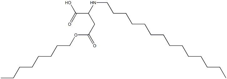 2-(テトラデシルアミノ)-3-(オクチルオキシカルボニル)プロピオン酸 化学構造式
