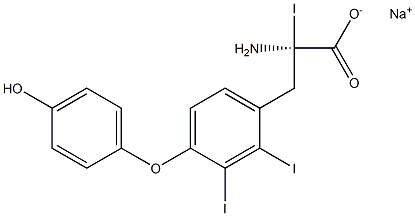 (R)-2-Amino-3-[4-(4-hydroxyphenoxy)-2,3-diiodophenyl]-2-iodopropanoic acid sodium salt Structure