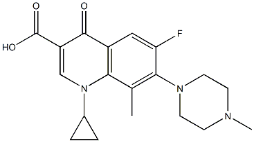 1-Cyclopropyl-6-fluoro-8-methyl-1,4-dihydro-7-(4-methylpiperazin-1-yl)-4-oxoquinoline-3-carboxylic acid Struktur