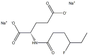 N-(4-Fluorocaproyl)-L-glutamic acid disodium salt Struktur