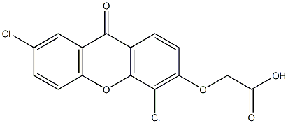(9-オキソ-4,7-ジクロロ-9H-キサンテン-3-イルオキシ)酢酸 化学構造式