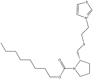 3-[2-[[[(2S)-1-(Octyloxycarbonyl)pyrrolidin-2-yl]methyl]thio]ethyl]thiazol-3-ium Struktur