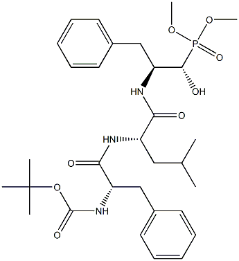 [(1S,2S)-1-Hydroxy-3-phenyl-2-[[N-[N-(tert-butyloxycarbonyl)-L-phenylalanyl]-L-leucyl]amino]propyl]phosphonic acid dimethyl ester Structure