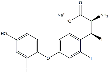 (2R,3S)-2-Amino-3-[4-(4-hydroxy-2-iodophenoxy)-2-iodophenyl]-3-iodopropanoic acid sodium salt,,结构式
