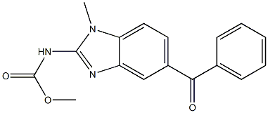 N-[5-ベンゾイル-1-メチル-1H-ベンゾイミダゾール-2-イル]カルバミド酸メチル 化学構造式