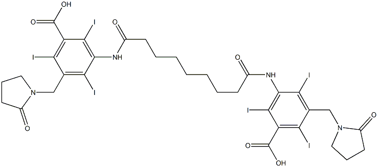 3,3'-(Azelaoyldiimino)bis[5-[(2-oxo-1-pyrrolidinyl)methyl]-2,4,6-triiodobenzoic acid],,结构式