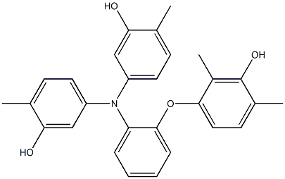 N,N-Bis(3-hydroxy-4-methylphenyl)-2-(3-hydroxy-2,4-dimethylphenoxy)benzenamine Struktur